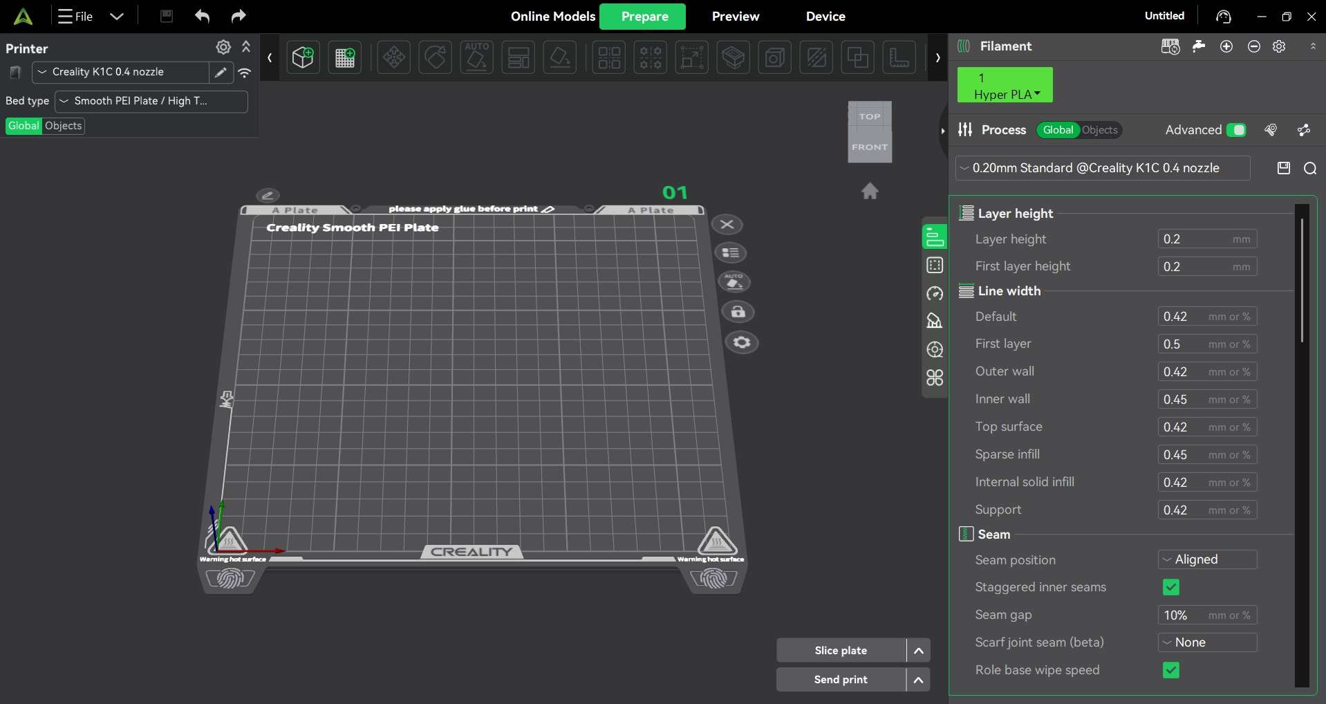 Creality Print Start